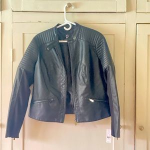 Faux leather biker jacket NY and Company size large NWT